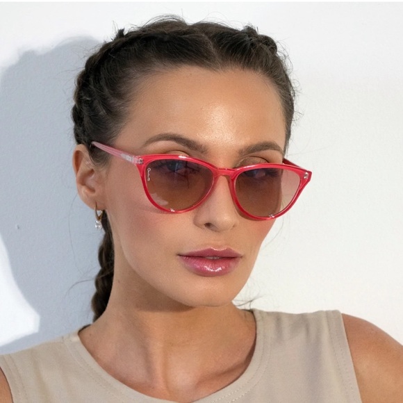 otra chika red small frame retro y2k statement cat eye sunglasses eyewear NEW - Picture 7 of 7